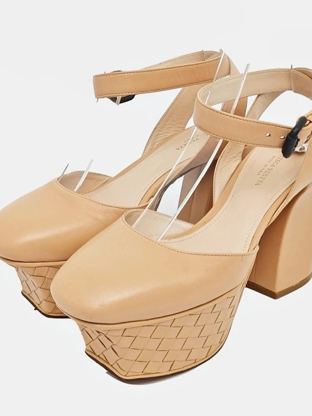 Bottega Veneta Mostra Mary Jane Platform Pump Heels in Brown
